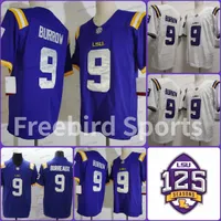 LSU Burreaux 9 Joe Burrow Football Jersey NCAA Tigers College Mens Mens Litched Jerseys Purple White Sports