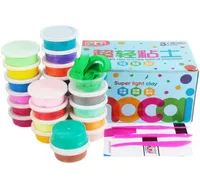 24 colors kit Light clay 20g one color pack with small box and Tools Drying Intelligent Plasticine Kids Slime toys Polymer clay 3C5269628