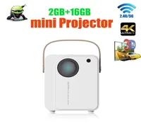 4K 3D 미니 프로젝터 안드로이드 60 스마트 프로젝터 24G5G 듀얼 WIFI BT41 Full HD 1080p 비디오 게임 Beamer3221455