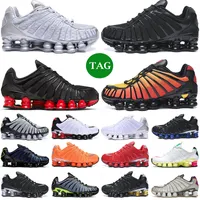 2023 TL M￤n Running Shoes Triple Black Red Silver Photo Bule White Metallic Wolf Gray Lime Mens Total Orange Trainers Outdoor Sports Shox Sneakers