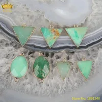 Anhänger Halsketten 5pcs Natural Australian Jades Dreieck Beads Halskette Jüdische Oval Steinzauber für DIY -Ohrringe Schmuck Herstellung
