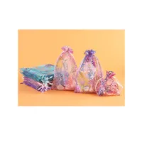 DrawString Organza Bags Gift Wrap Jewelry Puches for Christmas Candy Armband Packaging Presentleverans