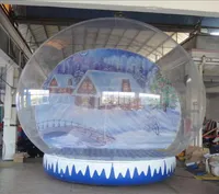 Рождественский снежный мяч 4 м высокий прозрачный рождественский надув, показывающий глобус с пользовательским фоновым насосом 1195231