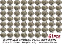 61pcs USA Buffalo Nickel Moedas 19131938 Copiar níquel Full Set Art Collectibles3565638