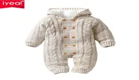 IYEAL Thick Warm Infant Baby Rompers Winter Clothes born Boy Girl Knitted Sweater Jumpsuit Hooded Kid Toddler Outerwear 2108269528696
