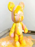 DIY Fluid Dyed Bear Statue Resin Nordic Home Living Room Decor Figurines For Interior Desk Accessories Kawaii Room Decoration T2201027440