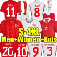 Xxxl 4xl 2022 Koszulki piłkarskie Wales Bale Wilson Allen Ramsey Wes 23 23 World National Puchar Rodon Vokes Home Away Football Shirt Men Men Kame Kits Sock Pełne zestawy