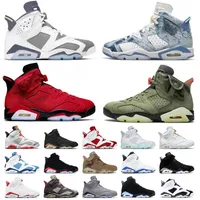 Nike Air Jordan Retro 6 de haute qualité Jumpman 6 Travis Scott 6s Mens Basketball Green Shoes Sport Designer Outdoor Sneaker US 7-13