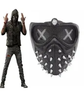Game Watch Dogs 2 WD2 Mask Marcus Holloway Wrench Cosplay Rivet Face Mask Half Face Mask PVC Party Props Horror Watchdog6362082