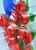 Симуляция шелкового цветочного цветочного цветочного подарка в день продвижения дневного по службе с пакетом Rose One Branch Peach Rose WL10948734821