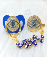 Miyocar Blue Bling Bling Evil Eye y Clip Set Pacifier Chain Suppil BLING Colorido Lovely Evil Eye Pacifier Aeyec 2102263631910