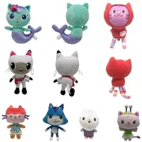 Plux Dolls 2023 Gabby Dollhouse Toy Mercat Cartoon Animaux en peluche Souriant Cat Car Hug Gaby Girl Kids Cadeaux d'anniversaire 221113