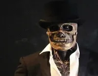 Die neueste biochemische Skelettmaske für 2021 Halloween -Party -Cosplay -Requisiten Silikon Vollcodal Head mit Hut A66 G09104766841