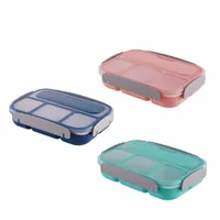 1.3L Lunch Bento Lunch Box con 4 compartimentos para niños y adultos Microondable Almuerzo dividido Contenedor de almuerzo