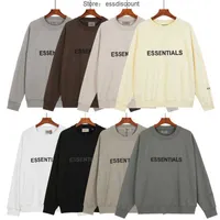 ess hoodies Correct Version Multi Thread Essential Designers Sweatshirts Front 3D Adhesive Letters Men's And Women's Round Neck Sweater E0O2