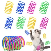 Giocattoli gatti giocattolo a molla da 4 pacco interattivo per gatti interni bobine di plastica durevoli molle colorate che spazzano la caccia mordere