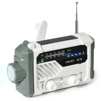 Radio Emergency AM FM NOAA Radio Hand Crank Battery Operated Solar Radio with LED Flashlight Desk Lamp 2000mAh Charger SOS Alert 221114