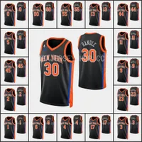 New York''Knicks''Men Jalen Brunson RJ Barrett Derrick Rose Obi Toppin Cam Reddish Custom City Black Edition Jersey