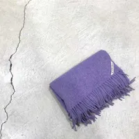 Designer Acne Scarf mail acne 21 autumn winter solid color small oblique label tassel wool scarf 4LSN Y5SI2572 wm