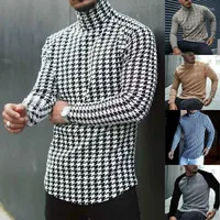 Bullles pour hommes pour hommes Hiver Turtle Neck Striped Jumper Pullover Men Plus Size Slim Sweater