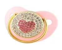 PICIFICATORE Luxury Baby Pacifier Bling Pink Heart con strass Orthodontic Dummy Soother Nipple Shower Gift7649657