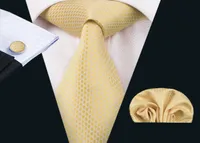 Classic Silk Men Tie Gold Mens Neck Ties Dot Tie Sets Tie Hankerchief Cufflinks Jacquard Woven Meeting Business Wedding Party N157190869