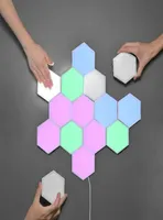 Colorful LED Honeycomb Quantum Hexagon Wall Lamp With Touch Sensitive For Bedroom Living Room Stair Loft DIY Decor Night Light5368118