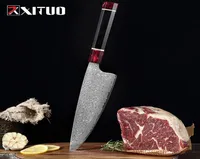 XITUO 8 inch Butcher Nakiri Knife Japanese 67layer Damascus Samurai Steel Kitchen Knife Resin Handle Chef Knives Cleaver Cutlery3211004