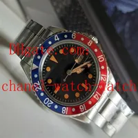 Topselling selling aço inoxidável Black Dial 40mm Relógios de pulso masculino 2813 Movemen Mecânico Automático Vintage GMT 1675 Pepsi Mens 2602