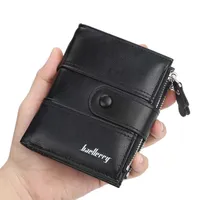 Wallets New Business Men Wallets Zipper Card Holder High Quality Male Purse New PU Leather Vintage Coin Holder Men Wallets J221109