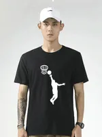 Herren T -Shirts Fitnessstudio -Dekor Sport Basketball Player Print Hemd Wort Rudern Wasser Baumwolle Kurzarm Tops Oversize
