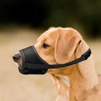 Dog Collars Leashes Breathable Soft Mesh Padded Pet Muzzle For Dog Adjustable Loop Comfortable Pet Mouth Cover To Prevent Biting Barking Chewing 221109