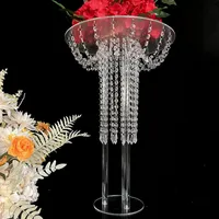 Parti Dekorasyonu Yuvarlak Masa Çiçek Rafı 60 Cm boyunda Akrilik Kek Stand Düğün Yolu Kurşun Düğün Merkezi Etkinliği