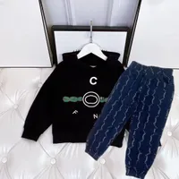 Классический роскошный дизайнер детские футболки для футболки, костюм для капюшерской свитеры Jacekt Kids Fashion Fashion 2ps Cotton Clothing