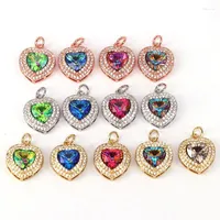 Naszyjniki wisiorek 10pcs Dainty Love Crystal cyrkon biżuteria serce DIY Bransoletka naszyjnik