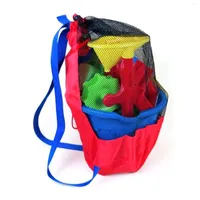 Depolama Çantaları Taşınabilir Çocuklar Deniz Mesh Çocuklar için Bebek Plajı Kum Oyuncakları Net Bag Su Eğlence Spor Banyo Kıyafetleri Havlu Sırt Çantaları