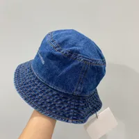Boonie Visor Hunting Fishing Extérieur CAP d'été Unisexe 100% coton Bleu Denim Beaut Bucket With Stones Match Wide Brim Hats