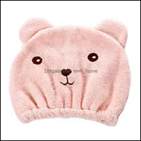 Shower Caps Quick Drying Dry Hair Hat Thickening Bath Room Caps Cartoon Animal Lovely Adt Turban Towel Super Strong Water Uptake Arr Dhikz