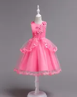 2018 childrens pink flowers evening princess dresses kids party clothes baby girls elegant clothing toddler ball gown dress for 118708421