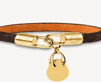 Braccialetti di moda o uomo in pelle di alta qualit￠ per bracciale coppia con pendenti a catena box Bijoux Designer Luxur8781963
