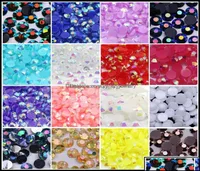 Resin Loose Beads Jewelry Jelly White Ab Flat Back Rhinestone All Size M4Mm5Mm6Mm In Whole Prcie With Quality Drop Delivery4117378