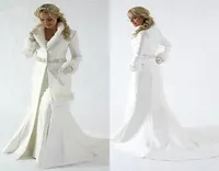 Элегантная меховая женская одежда для свадебной куртки лацка для лацки шейки свадебная пленка с длинным рукавом Женщины зимние пальто для свадебного палочка болеро плюс размер CA4781074