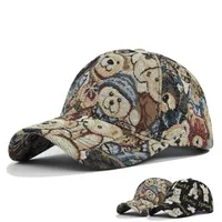 Lovely Bear Stick Ball Caps New Spring Sun Dog Print Unisex Teenager Cotton Snap Fashion Retro Hat AC505