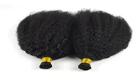 Brazylijskie dziewicze włosy I końcówka ludzkie włosy przedłużenia 1GS 100G Naturalny czarny kolor Kinky Curly Prosty Keratin Stick ITIP 100 HUAM6386987