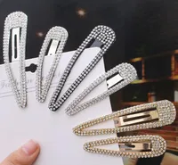 Fashion Metal Water Drop Coils Clips Golden Rhinestone BB Clip Simple Geom￩trie Bang Hairpin 3 Colours1466999