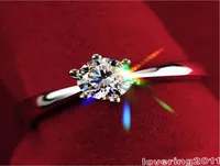 001 Solitaire Claw Set White Sapphire Diamond Diamond Lady 925 Silver Wedding Ring Sz 49 Gift4471116