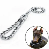 Dog Collars 4Size Adjustable Metal Stainless Steel Snake Chain Collar Training Show Name Tag Safety Control For Small Big Dog#127