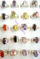 20pcclot muitas cores lindas anéis de pedra de zircão misto para mulheres anéis de jóias baixas 6059657