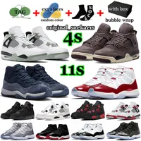 OG Nike Air Jordan 4 Shoes Hombres Zapatos de baloncesto 4s Black Cat White Oreo 11s Playoffs 12s Brave Blue 13s Hombres Mujeres Zapatillas de deporte para deportes al aire libre