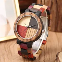 Handmade Luxury Natural Wood Couple Watch Mens Womens Quartz Analog Display Wristwatch Classical Bamboo Watches Multicolor Wooden 215t